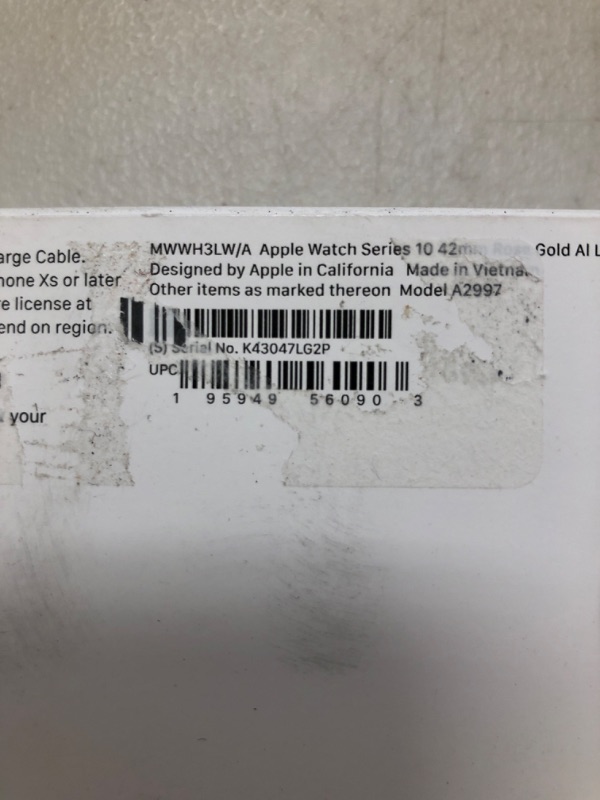 Photo 1 of Apple Watch Series 10 [GPS 42mm case] Smartwatch with Rose Gold Aluminium Case with Light Blush Sport Band - S/M. Fitness Tracker, ECG App, Always-On Retina Display, Water Resistant