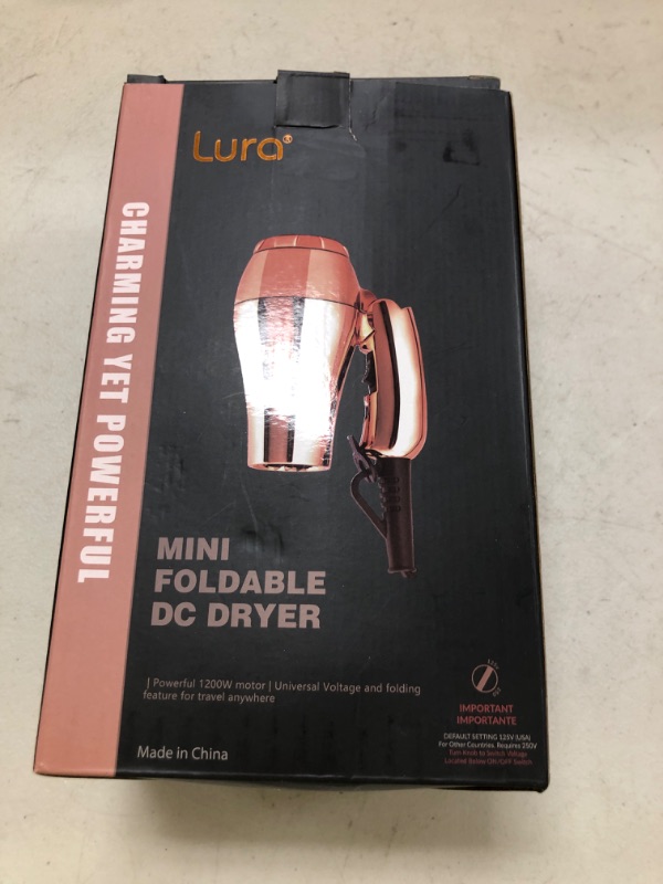 Photo 1 of LURA Mini Portable Travel Hair Dryer:Dual Voltage Small Lightweight Blow Dryer with EU Plug,1200W Compact Hairdryer with Folding Handle,with Concentrator&Diffuser Attachment,for Women and Men