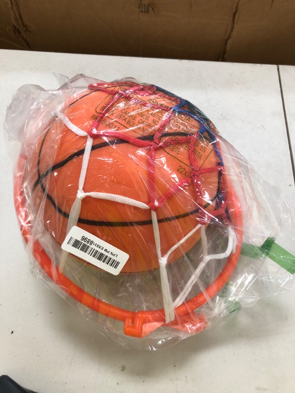 Photo 1 of Ealacritas No.7 9.45" Silent Basketball Gift Set with Foldable Hoop - Durable Foam Basketball Perfect for Rainy/Snowy Weather Indoor Dribbling & Shooting Practice (Orange, No.7, 9.45")