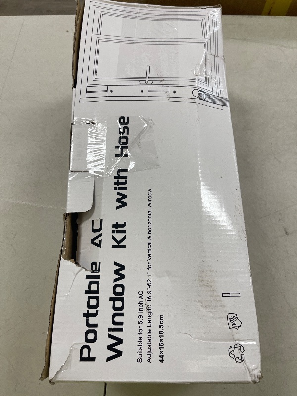 Photo 1 of Portable Air Conditioner Window Door Kit with 5.9”Exhaust Hose, Universal Adjustable Window Seal,Sliding AC Vent Kit for Horizontal or Vertical Windows, Window Kit with 1.5M Hose