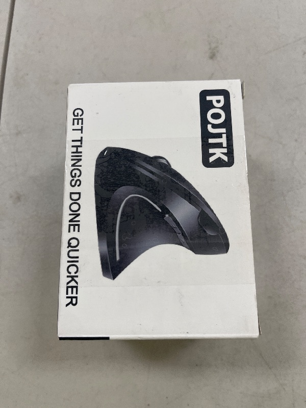 Photo 1 of POJTK Ergonomic Wireless Rechargeable Mouse, Bluetooth+USB A+Type C(3 in 1) Connection, 5 Levels Up to 4800 DPI, 6 Silent Buttons, 2.4GHz Carpal Tunnel Vertical Mice, for Laptop, Desktop,MacBook-black