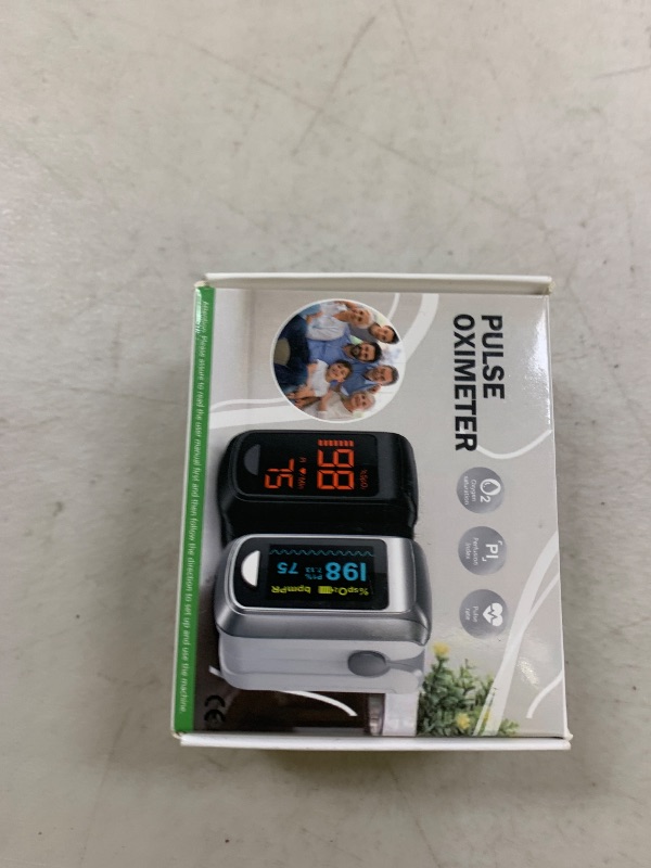 Photo 1 of Fingertip Pulse Oximeter Blood Oxygen Monitor Pulse Ox, Heart Rate and Fast Spo2 Reading Oxygen Meter with OLED Screen Included Batteries and Lanyard