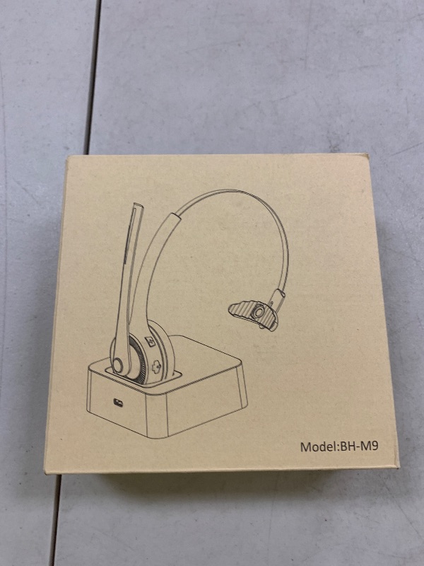 Photo 1 of Trucker Bluetooth Angteela Headset with Microphone, Wireless Cell Phone Headset with Noise Canceling Mic Charging Base Mute Function for Home Office Call Center Skype