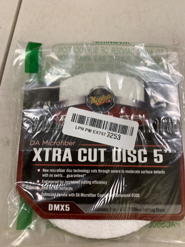 Photo 1 of Meguiar's 5" DA Microfiber Xtra Cut Disc DMX5 - Premium Microfiber Car Buffing Pad for Moderate to Heavy Defect Removal - Cutting Dual Action Polisher Pad for Professional Results, 2 Pack