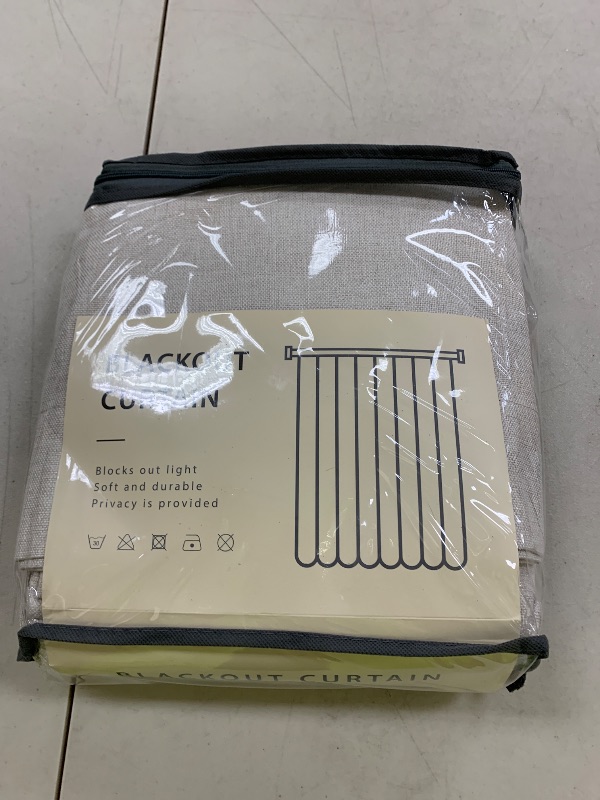 Photo 1 of INOVADAY 100% Blackout Curtains for Bedroom, Black Out Curtains 84 Inch Long, Clip Rings Linen Blackout Drapes, Thermal Insulated Room Darkening for Living Room, 2 Panels - Beige,W50xL84
