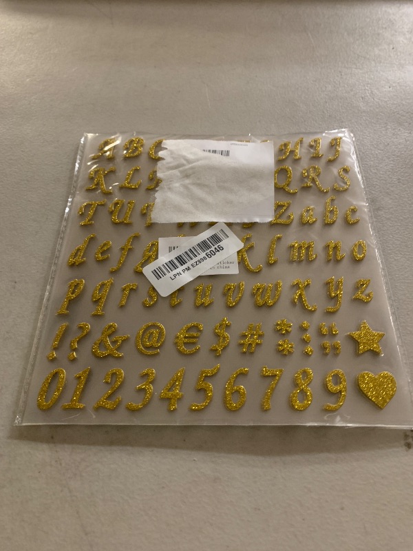 Photo 1 of 12 Sheets Glitter Letter Stickers, Self-Adhesive Alphabet Stickers, Decals for Mailbox, DIY Crafts Art Making, Signs, Business, Address Numbers, Scrapbook, Grad Cap Decoration, Classroom Decor (Gold)