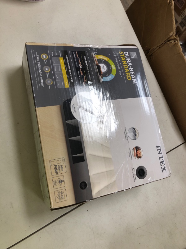 Photo 1 of Intex 64103E Dura-Beam Standard Single-High Air Mattress: Fiber-Tech - Queen Size - 10in Bed Height - 600lb Weight Capacity - Pump Sold Separately
