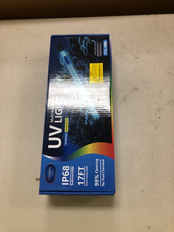 Photo 1 of 18W Aquarium UV Light for 100-1000 Gallon, UV Pond Water Clarifier for Koi Pond, Swimming Pool, Spa, Large Fish Tank, Cold Plunge UV Light for Pond Algae Control