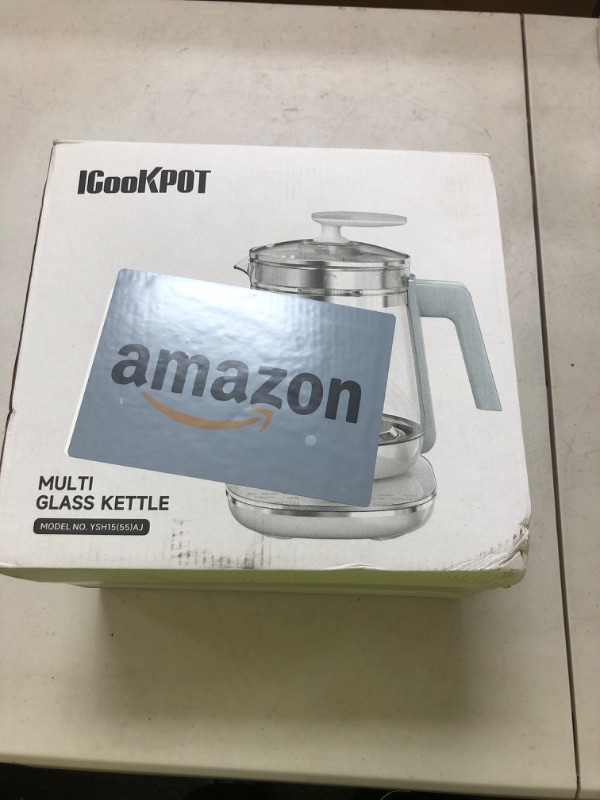 Photo 1 of ICOOKPOT Hot Electric Kettle with Tea Infuser and Temperature Control, 1.5L Stainless Steel Tea Maker & 1200W Rapid Boiling, Programmable Control for Coffee and More, White