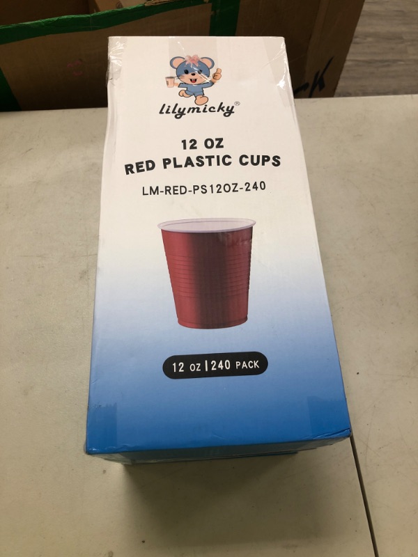 Photo 1 of Lilymicky 240 Pack 12 oz Disposable Plastic Cups, Red Party Plastic Cups for Parties, Picnics and BBQ