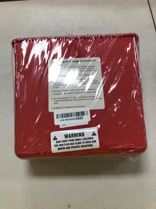 Photo 1 of Alcedo Sharps Container for Home and Professional Use 5 Quart (1 Pack), Biohazard Needle and Syringe Disposal, Mailbox Style Lid, Medical Grade