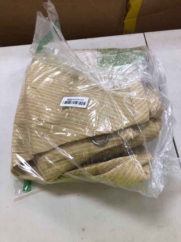 Photo 1 of Amgo 12' x 12' x 12' Beige Triangle Sun Shade Sail Outdoor Canopy Awning UPF50+ AGTAPT12, 95% UV Blockage, Water & Air Permeable, Commercial Standard Heavy Duty (We Make Custom Size)