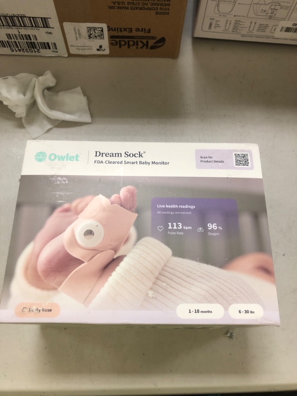Photo 1 of Owlet Dream Sock® - FDA-Cleared Smart Baby Monitor - Track Live Pulse (Heart) Rate, Oxygen in Infants - Receive Notifications