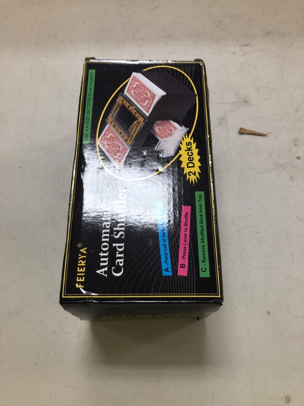 Photo 1 of FEIERYA Automatic Card Shuffler 2 Deck,Battery-Operated Electric UNO Poker Shuffler,Playing Card Shuffler for Home Card Game,Travel