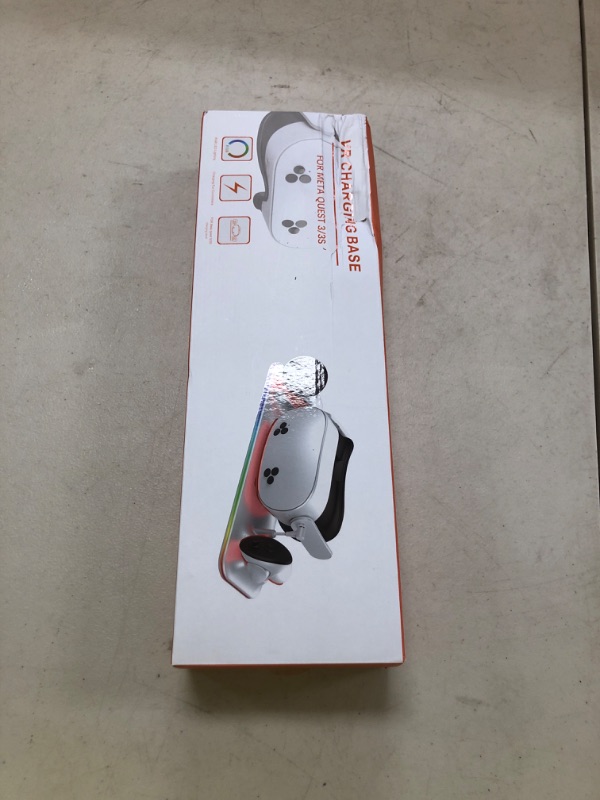 Photo 1 of Charging Dock for Meta Quest 3S/3, YUANHOT Fast Charging Station with Color RGB Light for Oculus Quest 3S/3 Accessories, Magnetic Charger Stand for Headset/Controller with 2 Rechargeable Battery