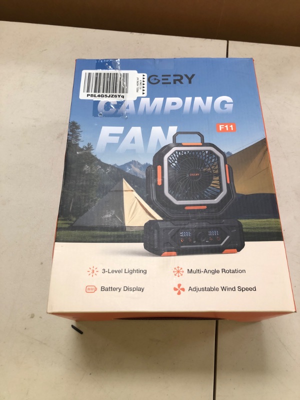 Photo 1 of OGERY 2025 Upgraded Camping Fan, Portable Rechargeable Fan with 20000mAh Battery Powered, Stronger Wind, Stepless Speed Regulation, Fast Charging for Tent, Travel, Car, Outdoor Camping Essentials