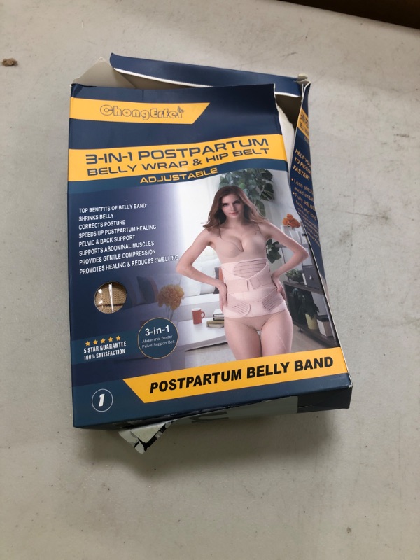 Photo 1 of 3 in 1 Postpartum Belly Band - Postpartum Belly Support Recovery Wrap, After Birth Brace, Slimming Girdles, Body Shaper Waist Shapewear, Post Surgery Pregnancy Belly Support Band (S/M, Beige)
