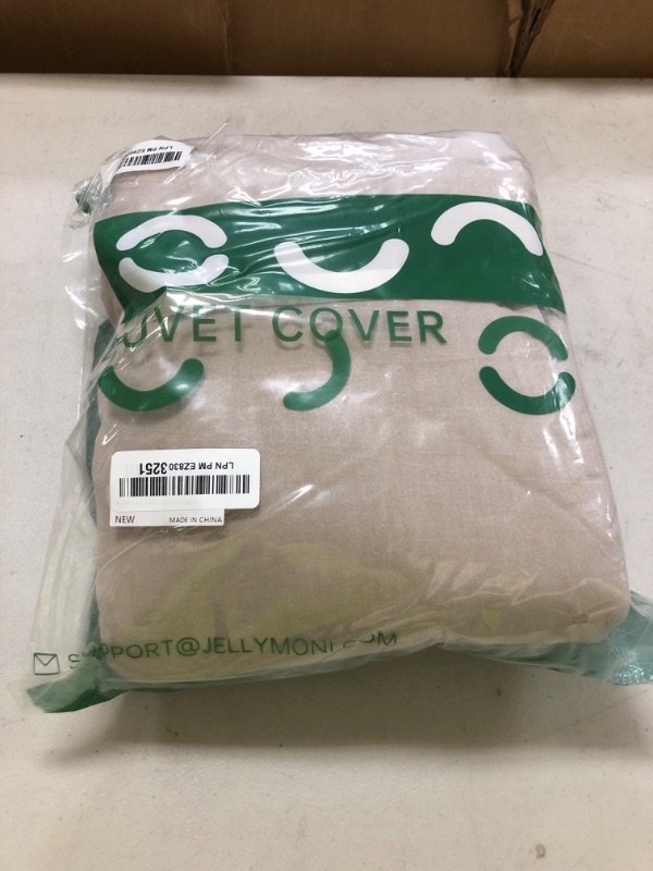 Photo 1 of JELLYMONI Cotton Duvet Cover King Size - Linen Gray Comforter Cover with Button 100% Washed Cotton 3PCS Breathable Soft Solid Bedding Set Duvet Cover 104×90in & 2 Pillowcases (NO Comforter)