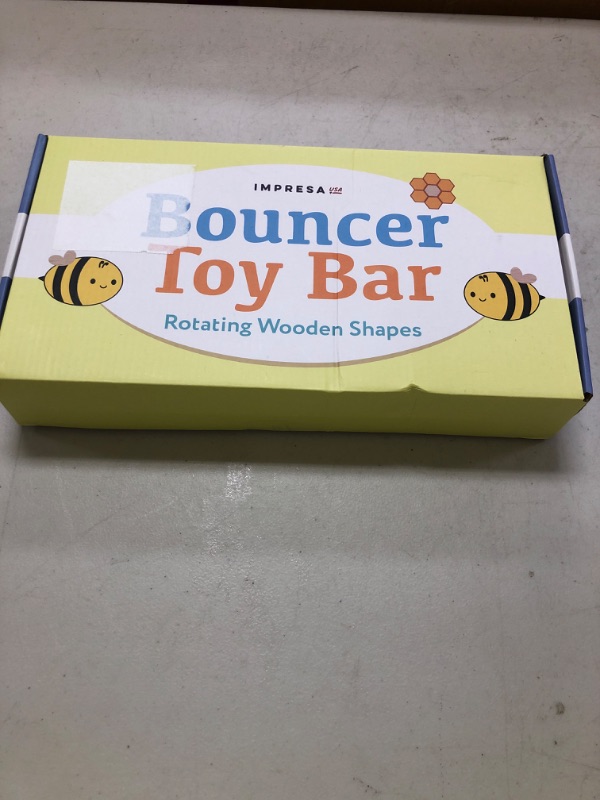 Photo 1 of IMPRESA Wooden Baby Arch Toy Attachment Compatible with Baby Bjorn Bouncer - Medium Honey Bee - Bouncer Attachment Bar with Spinning Bee Toys - Stimulates Motor Skills & Hand-Eye Coordination
