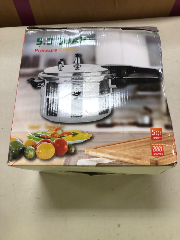 Photo 1 of Fulgutonit 5.3 Quart Pressure Cooker, 10 Psi Induction Compatible Pressure Canner w/Multiple Pressure Control & Protection, Canning Rack Included