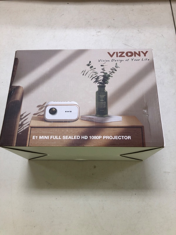 Photo 1 of VIZONY E1 Pro Netflix-Certified Smart Projector, 550 ANSI Lumens, WiFi Bluetooth, Auto Focus & Keystone, Native 1080P & 4K Support, Full-Sealed Optical Engine, Portable Home Theater for Indoor/Outdoor