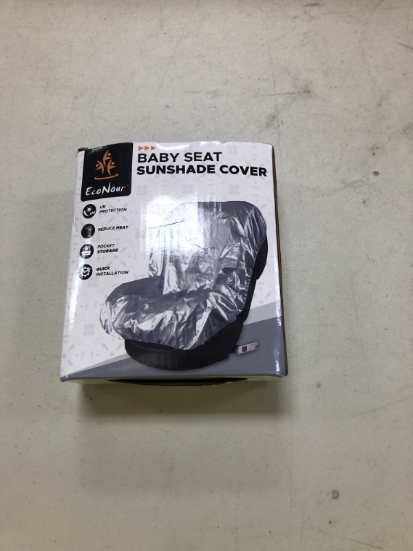 Photo 1 of EcoNour Baby Car Seat Sun Shade Cover | Infant Carseat Heat Protector Keeps Toddler Seat at a Cool Temperature | Reflective car seat Sunshade Blocks Out Heat | Baby Travel Accessories