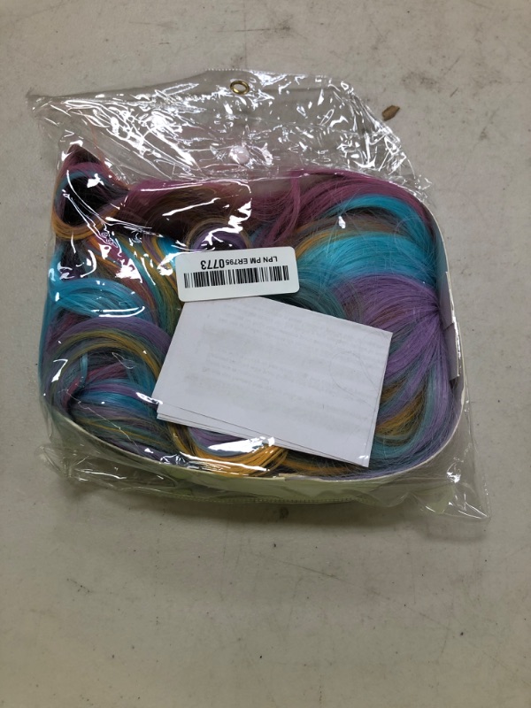 Photo 1 of PATTNIUM Kids Child Rainbow Wig Short Wavy Colorful Wig Multicolor Wigs Girls Synthetic Cosplay Halloween Party Costume Wigs