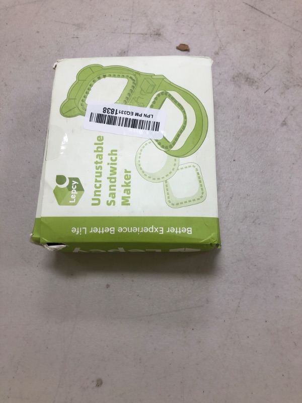 Photo 1 of LEPCY Uncrustables Sandwich Maker Sealer Cutter, Crustless Sandwich Cutter, PB&J Uncrustable Maker - Color Green, Square Shape