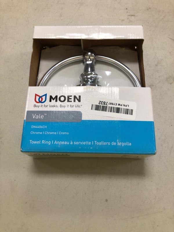 Photo 1 of Moen DN4486CH Vale Towel Ring, Chrome