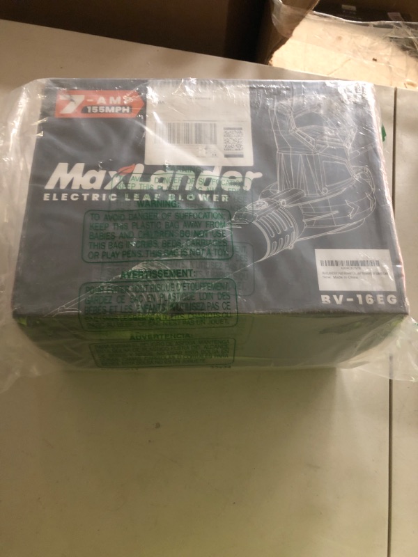 Photo 1 of MAXLANDER Leaf Blower Corded, 7-AMP 350CFM/155MPH Electric Leaf Blower, Lightweight Handheld Small Leaf Blowers for Lawn Care
