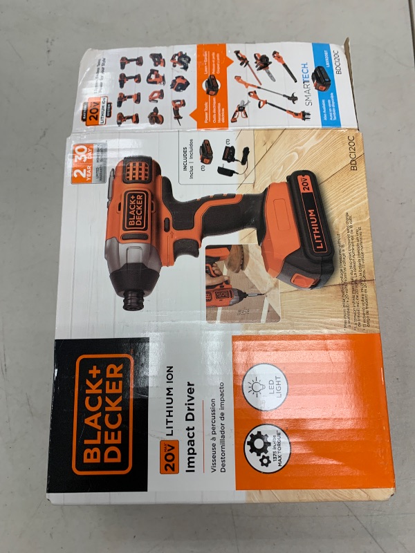 Photo 1 of BLACK+DECKER 20V MAX* POWERCONNECT 1/4 in. Cordless Impact Driver Kit (BDCI20C)