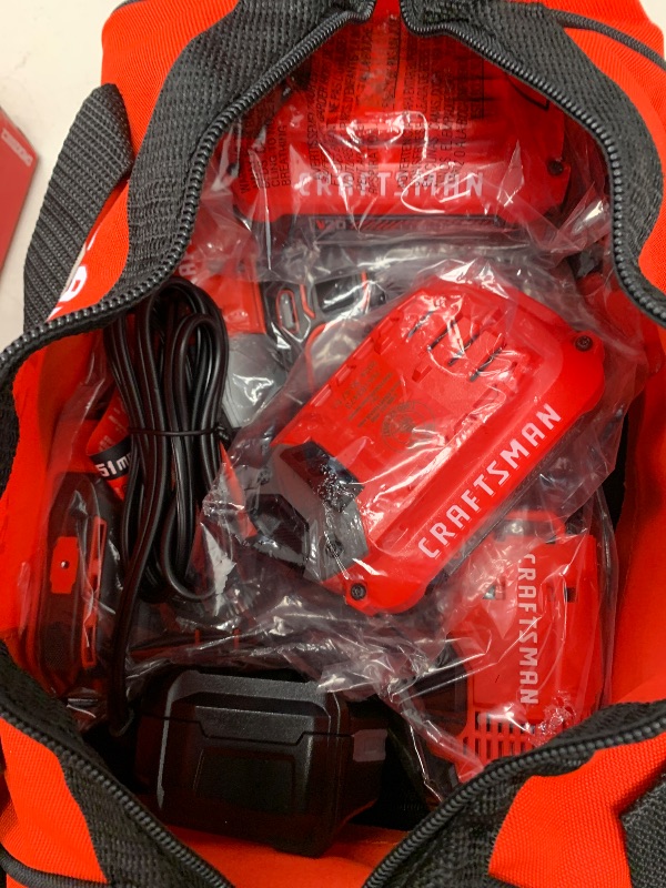 Photo 1 of CRAFTSMAN V20 MAX Cordless Drill and Impact Driver, Power Tool Combo Kit with 2 Batteries and Charger (CMCK200C2AM)