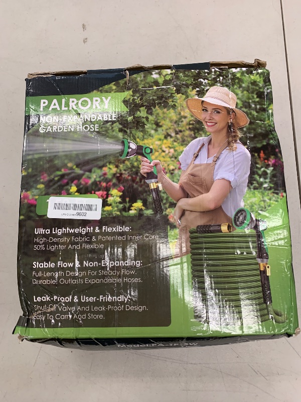 Photo 1 of PALRORY Non-Expandable Garden Hose 150 ft, Ultra Lightweight Flexible Water Hose with 10-Pattern Nozzle, Leak-Proof, High-Density Fabric, Thickened Connector, Shut-Off Valve for Yard, Lawn, Outdoor