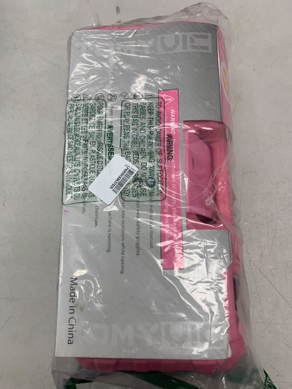 Photo 1 of Mini Chainsaw 6-Inch Battery Powered - Pink Cordless Electric Handheld Chainsaw with 2 Rechargeable Batteries - 21V Small Power Chain Saws Battery Operated for Tree Trimming Wood Cutting