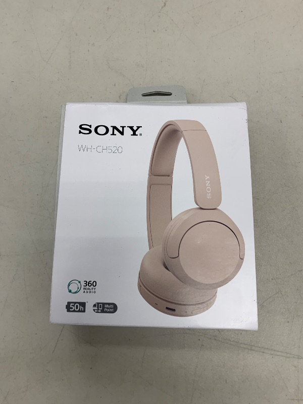 Photo 1 of Sony WH-CH520 Best Wireless Bluetooth On-Ear Headphones with Microphone for Calls and Voice Control, Up to 50 Hours Battery Life with Quick Charge Function, Includes USB-C Charging Cable - Beige