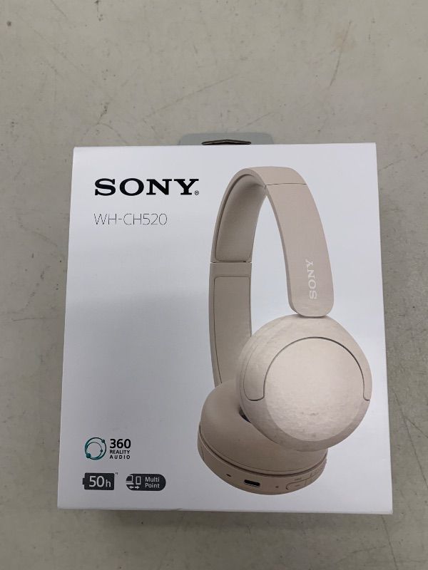 Photo 1 of Sony WH-CH520 Wireless Headphones Bluetooth On-Ear Headset with Microphone and up to 50 Hours Battery Life with Quick Charging, Cappuccino
