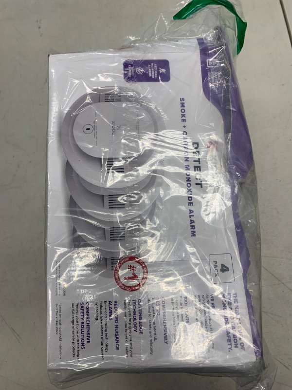 Photo 1 of Kidde  & Carbon Monoxide Detector, AA Battery Powered, LED Warning Light Indicators, 4 Pack
