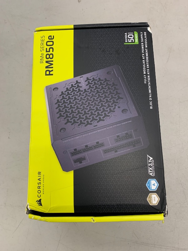 Photo 1 of CORSAIR RM850e (2025) Fully Modular Low-Noise ATX Power Supply with 12V-2x6 Cable – ATX 3.1 & PCIe 5.1 Compliant, Cybenetics Gold Efficiency, 105°C-Rated Capacitors, Modern Standby Mode – Black