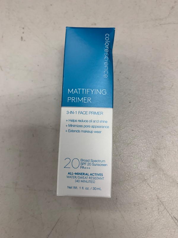 Photo 1 of Colorescience Mattifying Perfector Face Primer, Water Resistant Mineral Sunscreen, Broad Spectrum 20 SPF UV Skin Protection, 1 Fl oz