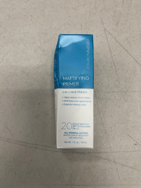 Photo 1 of Colorescience Mattifying Perfector Face Primer, Water Resistant Mineral Sunscreen, Broad Spectrum 20 SPF UV Skin Protection, 1 Fl oz