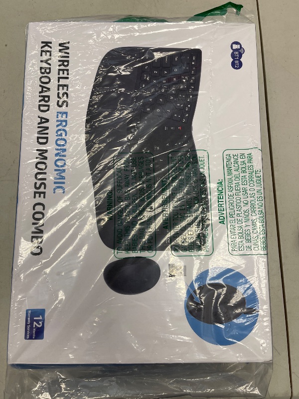 Photo 1 of Ergonomic Wireless Keyboard Mouse Combo, Bluetooth/2.4G Split Design Keyboard with Palm Rest and 3 Levels DPI Adjustable Wireless Vertical Mouse, Multi-Device, Rechargeable, for Windows/Mac/Android