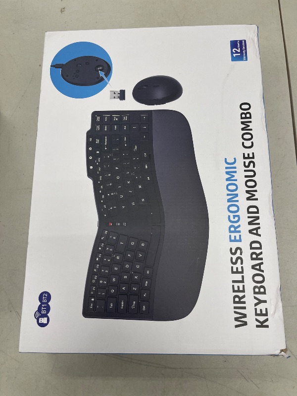 Photo 1 of Ergonomic Wireless Keyboard Mouse Combo, Bluetooth/2.4G Split Design Keyboard with Palm Rest and 3 Levels DPI Adjustable Wireless Vertical Mouse, Multi-Device, Rechargeable, for Windows/Mac/Android