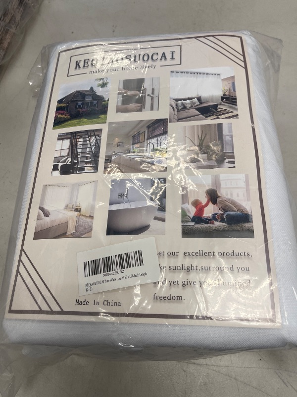 Photo 1 of KEQIAOSUOCAI Pure White 100% Blackout Linen Curtains 96 Inches Long 2 Panels for Bedroom,Modern Farmhouse Full Black Out Room Darkening Thermal Insulated Window Curtain Panels W50 x L96 Inch Length