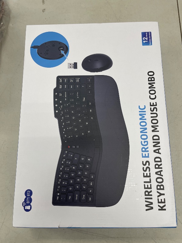 Photo 1 of Ergonomic Wireless Keyboard Mouse Combo, Bluetooth/2.4G Split Design Keyboard with Palm Rest and 3 Levels DPI Adjustable Wireless Vertical Mouse, Multi-Device, Rechargeable, for Windows/Mac/Android
