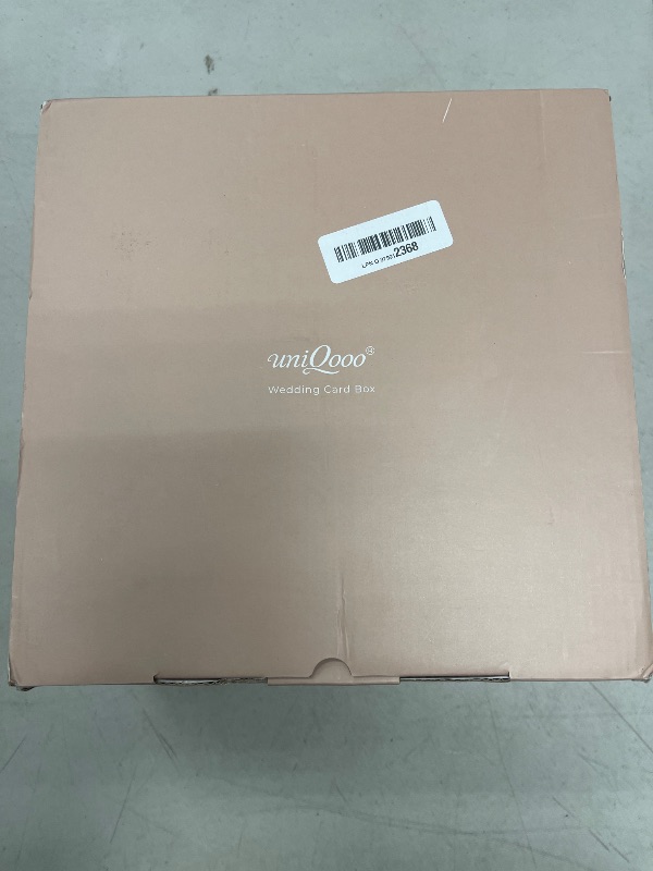 Photo 1 of UNIQOOO Metallic Gold Mirror Acrylic Wedding Card Box w/8mm Slot, Large 10x10x5.5 inch w/White Print | Thick DIY Wedding Receptions Wishing Well Money Box, Graduation, Birthday, Memory Box