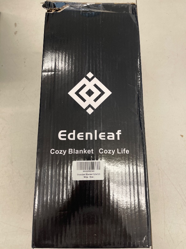 Photo 1 of Edenleaf Big Oversized Extra Large Blanket, Huge Fleece 10'x10' Blanket, California King Warm Companion for Whole Family, Bed, Sofa, Couch, Travel, Camping 120x120 Wine