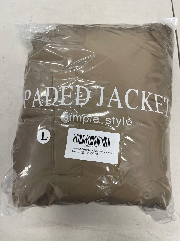 Photo 1 of Acubozzntb er Jacket Womens Cropped Zip Up Padding Warm Quilted Jackets Winter Coats(Camel,L)