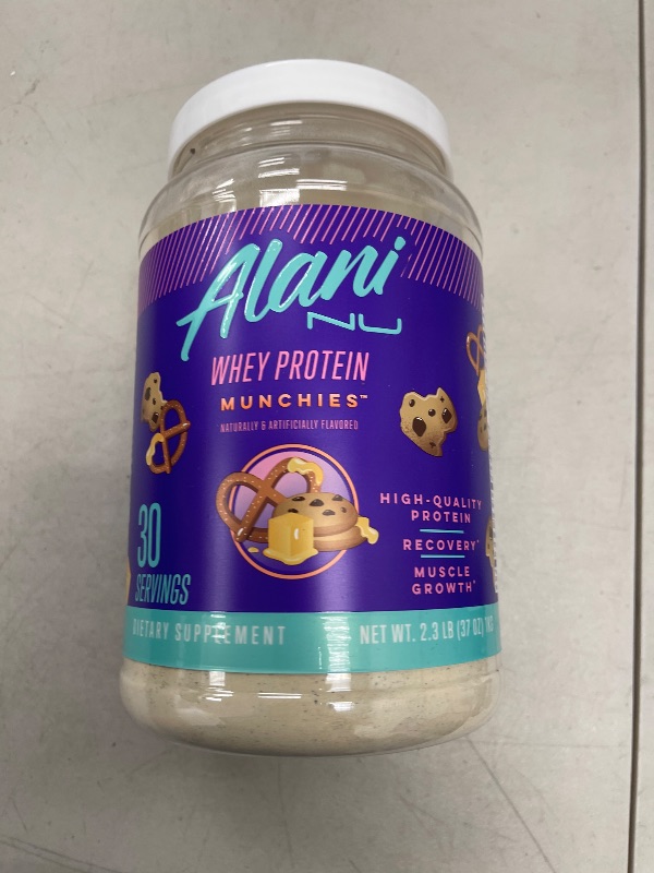 Photo 1 of Alani Nu Whey Protein Powder Munchies | 23g Protein with Low Sugar & Digestive Enzymes | Meal Replacement Powder | Low Fat Low Carb Whey Isolate Protein Blend | Low Sugar |30 Servings