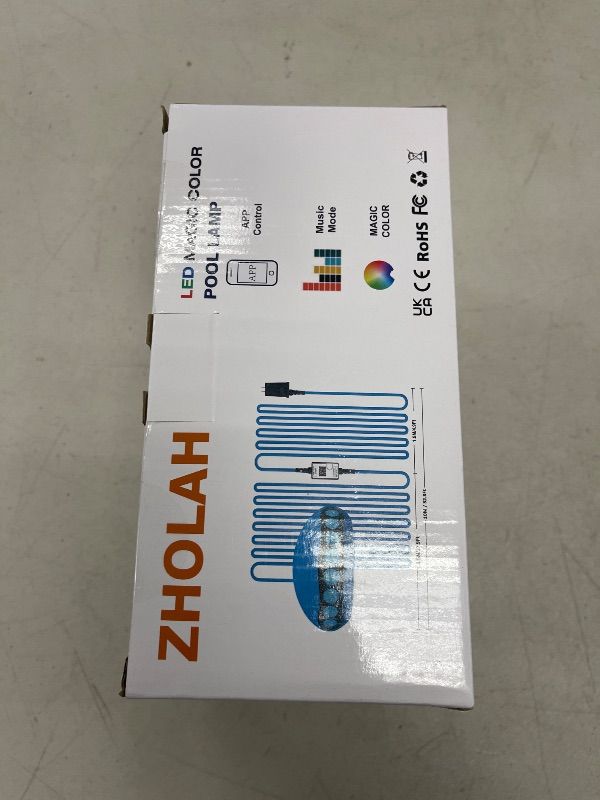 Photo 1 of ZHOLAH Pool Lights for Inground Aboveground - Pool,18W LED Underwater Submersible Swimming Lights IP68 Waterproof with APP Control and Controllers,256 Modes Color Changing,Music Sync,32.8FT Cord,12V