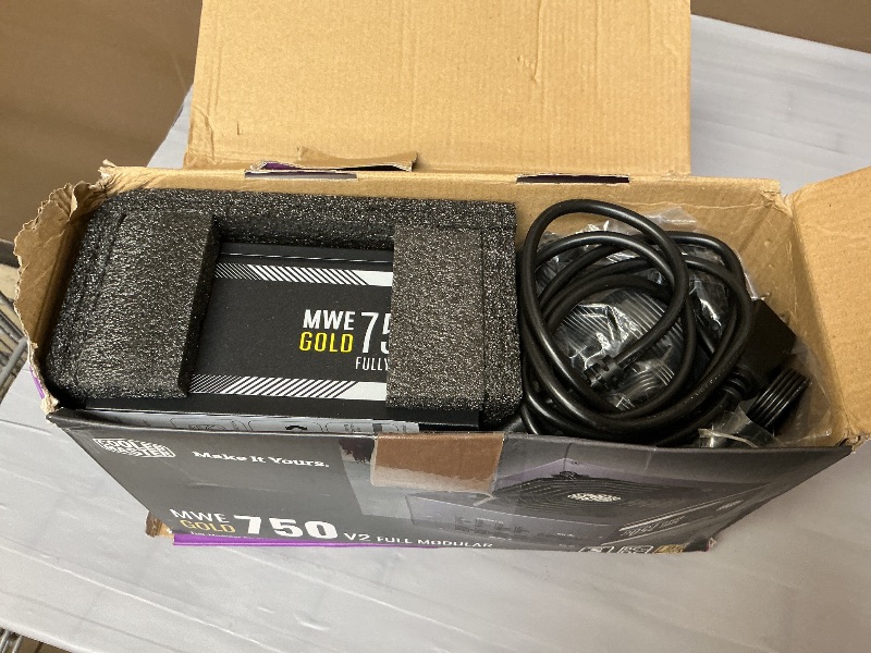 Photo 1 of Cooler Master MWE Gold 750 V2 Full Modular, 750W, 80+ Gold Efficiency, GPU Support RTX 4070 Super, 2 EPS Connectors, 120mm HDB Fan, Semi-fanless, 5-Year
